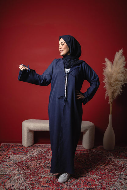 Chic Blue Open Abaya
