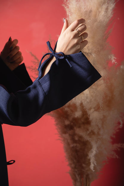 Chic Blue Open Abaya