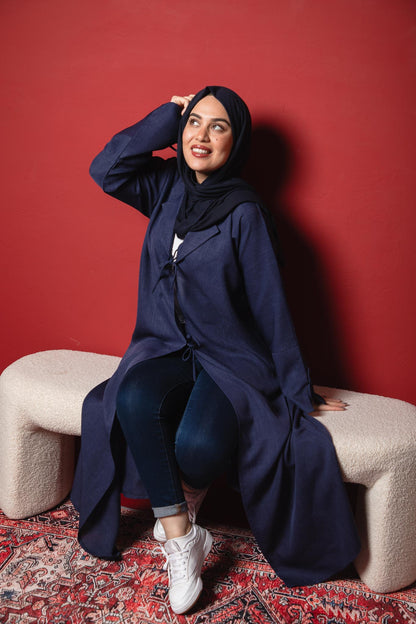 Chic Blue Open Abaya