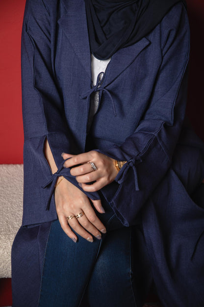 Chic Blue Open Abaya