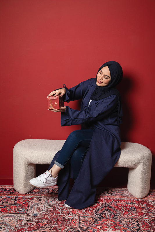 Chic Blue Open Abaya