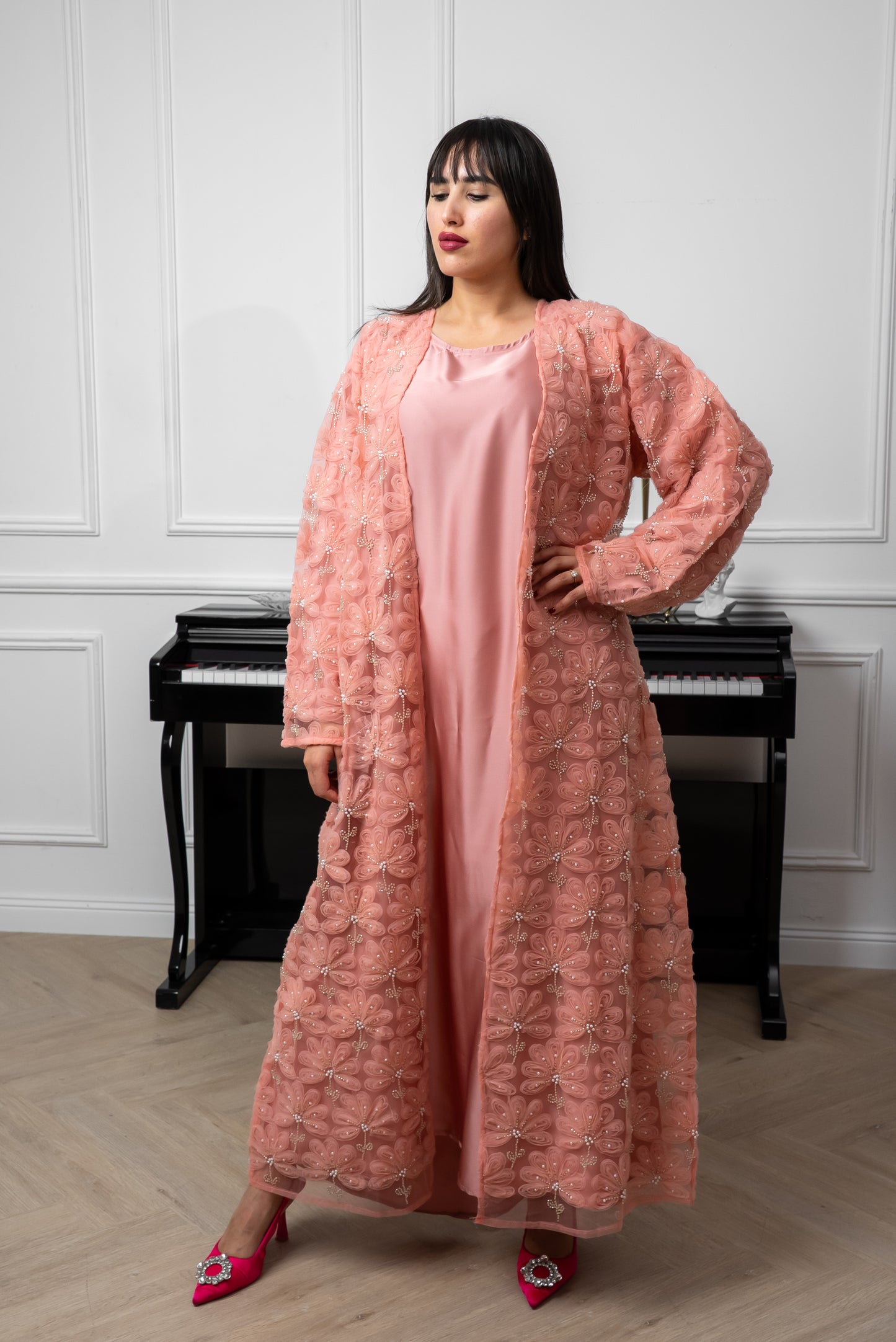 F0001 — Candied Pearl Petal Abaya