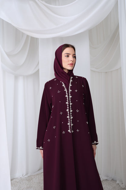 CLS-0012 Violet Hand embroidered Abaya