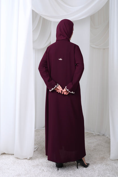 CLS-0012 Violet Hand embroidered Abaya