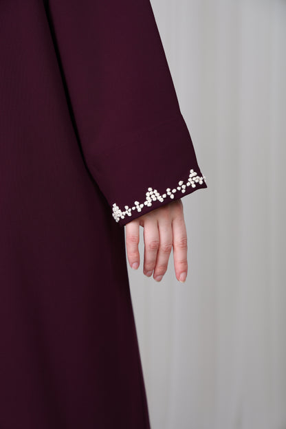 CLS-0012 Violet Hand embroidered Abaya